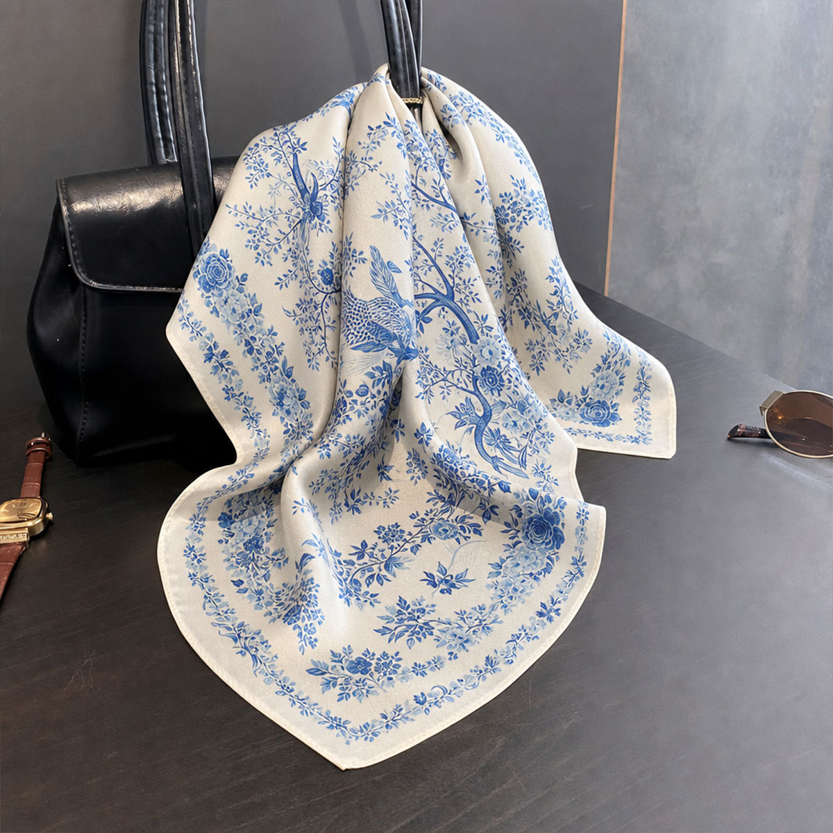 100% echte zijden sjaal, vierk - Scarf Silk Square recensie en prijs